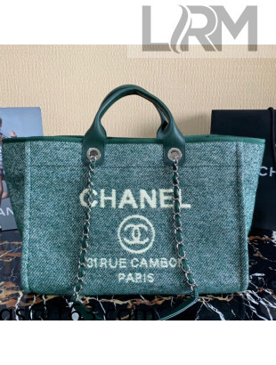 Chanel Deauville Mixed Fibers Large Shopping Bag A66941 Cyan 2021