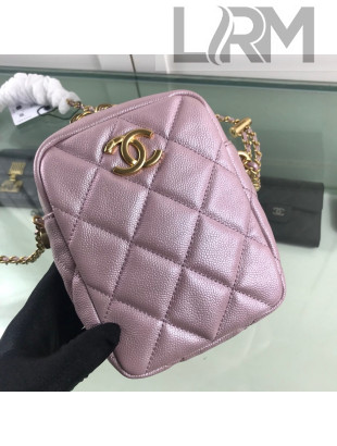 Chanel Iridescent Grained Calfskin Camera Bag AS2857 Light Pink 2021