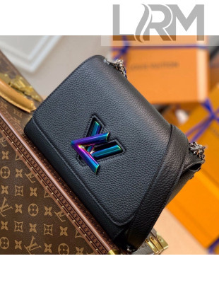 Louis Vuitton Twist MM Bag in Iridescent Black Taurillon Leather M58597 2021
