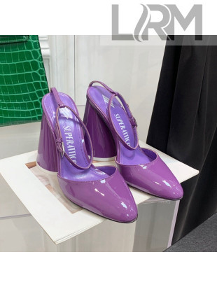 The Attico Luz Patent Leather High Heel Open Pumps 9.5cm Purple 2022