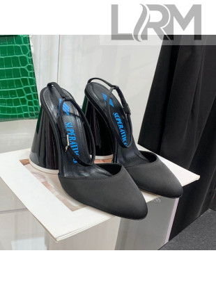 The Attico Luz Silk High Heel Open Pumps 9.5cm Black 2022