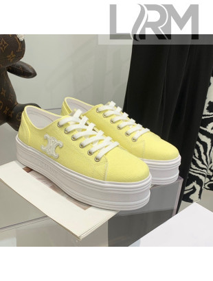 Celine Canvas Flatform Low-top Sneakers Yellow 2022 032403