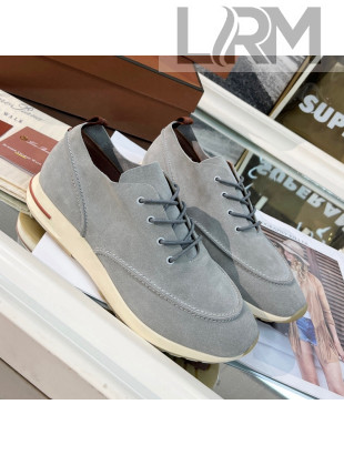 Loro Piana Men's Suede High-Top Sneakers Light Grey 2021 13