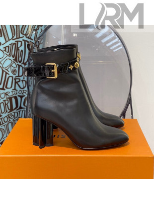 Louis Vuitton Silhouette Monogram Strap Ankle Boots Black 2021 112450