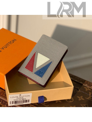 Louis Vuitton Pocket Organizer Wallet in Inlaid V Taiga Leather M30787 Grey 2021 
