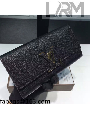 Louis Vuitton Capucines Long Wallet Taurillon Leather M61251 Black 2021 