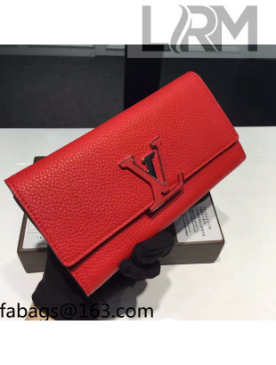 Louis Vuitton Capucines Wallet Taurillon Leather M61251 Red 2021 