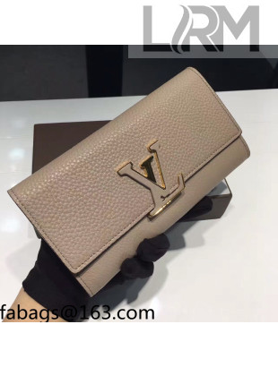 Louis Vuitton Capucines Wallet Taurillon Leather M61251 Grey 2021 