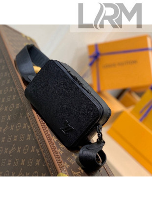 Louis Vuitton Alpha Wearable Grained Leather Strap Wallet M59161 Black 2022