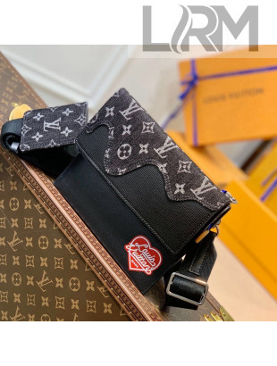 Louis Vuitton Trio Monogram Drip Messenger Pouch Bag M81013 Black 2022