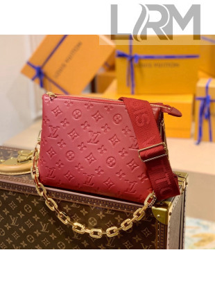 Louis Vuitton Coussin PM Bag in Monogram Leather M57790 Dark Red 2021