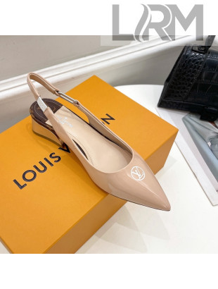 Louis Vuitton Magnetic Slingback Pump 3.5cm in Patent Calf Leather Nude 2022