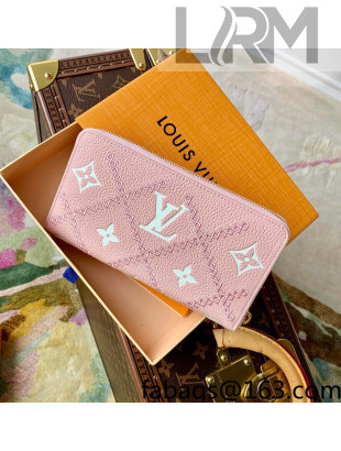 Louis Vuitton Zippy Wallet in Embroidered Quilted Leather M81138 Pink 2022