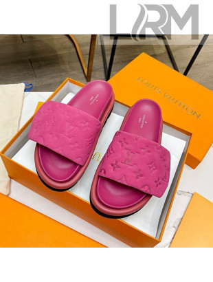 Louis Vuitton Pool Pillow Comfort Monogram Suede Slide Sandals Pink 2022