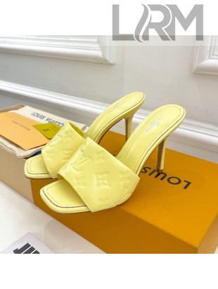 Louis Vuitton Revival High Heel Slide Sandals 9.5cm in Monogram Embossed Lambskin Yellow 2022 