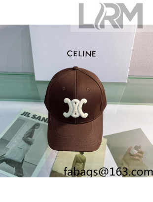 Celine Canvas Baseball Hat Brown 2022 11