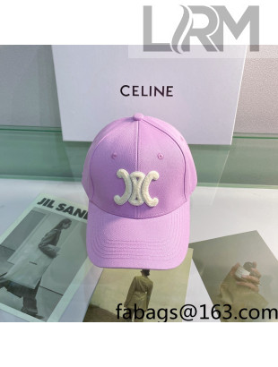 Celine Canvas Baseball Hat Purple 2022 12