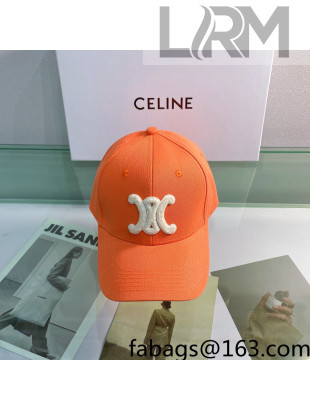 Celine Canvas Baseball Hat Orange 2022 14