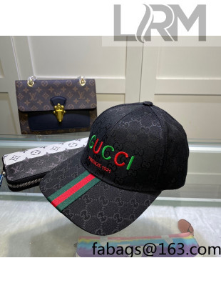 Gucci GG Canvas Baseball Hat with Web Black 2022 21