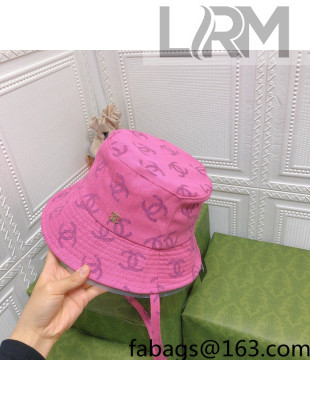 Chanel CC Canvas Bucket Hat Pink 2022 0401146
