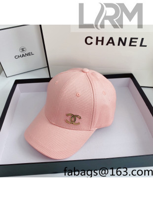 Chanel Sequins CC Canvas Baseball Hat Pink 2022 0401125