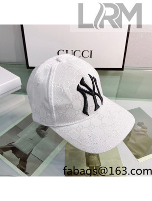 New York x Gucci GG Canvas Baseball hat White 2022 0401157