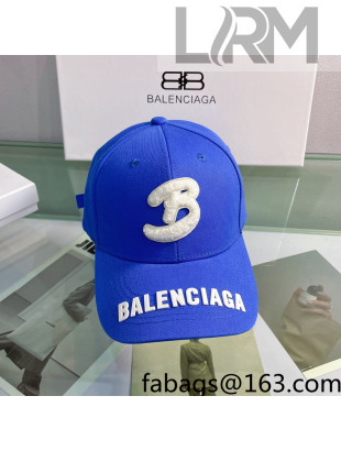 Balenciaga Canvas Baseball Hat Blue 2022 0401160