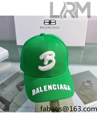 Balenciaga Canvas Baseball Hat Green 2022 0401159