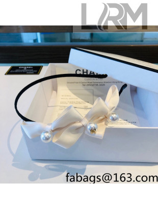 Chanel Bow Headband White 2022 031077