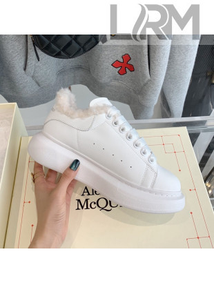 Alexander Mcqueen White Calfskin and Shearling Sneakers White 2021 112357