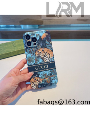 Gucci Tiger iPhone Case Blue 2022 040102