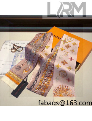 Louis Vuitton Silk Bandeau Scarf 8x120cm Pink 2022 040123