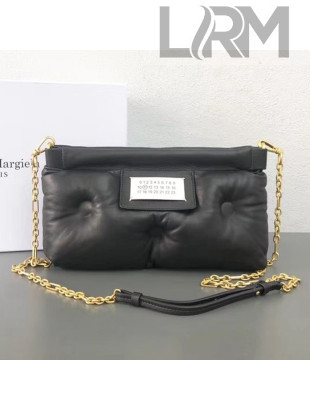 Maison Margiela Small Glam Slam Quilted Puffer Lambskin Clutch Shoulder Bag Black 2019