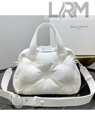 Maison Margiela Glam Slam Quilted Puffer Lambskin Top Handle Bag White 2019