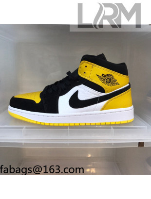 Nike Air Jordan AJ1 Mid-top Sneakers Yellow/Black 2021 112370