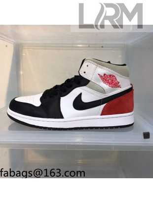 Nike Air Jordan AJ1 Mid-top Sneakers White/Red 2021 112372