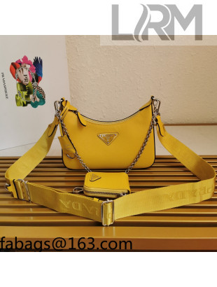 Prada Re-Edition 2005 Saffiano Leather Hobo Bag 1BH204 Yellow 2022