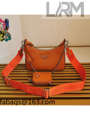 Prada Re-Edition 2005 Saffiano Leather Hobo Bag 1BH204 Orange 2022