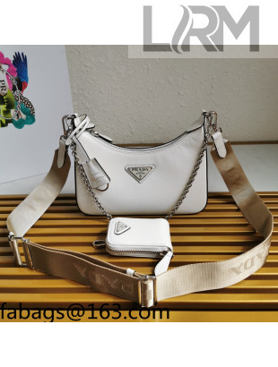 Prada Re-Edition 2005 Saffiano Leather Hobo Bag 1BH204 White 2022