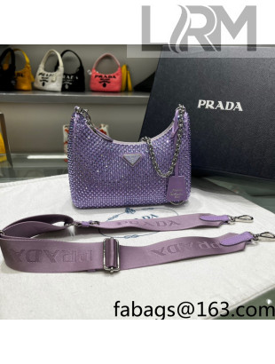 Prada Re-Edition 2005 Crystal Shoulder Bag 1BH204 Purple 2022