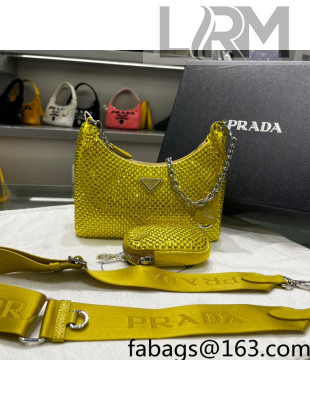 Prada Re-Edition 2005 Crystal Shoulder Bag 1BH204 Yellow 2022