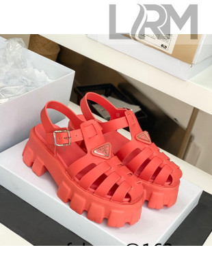 Prada Foam Rubber Flatform Sandals 5.5cm Pink 2022 032629