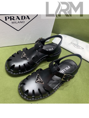 Prada Sporty Foam Rubber Sandals Black 2022 032620