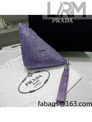 Prada Triangle Crystal Pouch 1NE039 Purple 2022