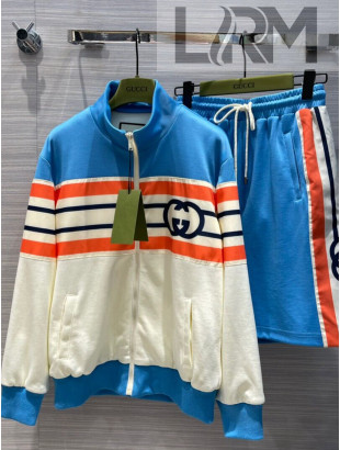 Gucci Jacket and Shorts GJS30165 Beige/Blue 2022