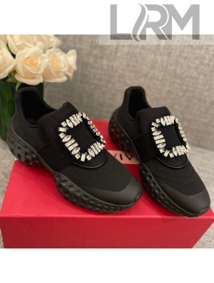 Roger Vivier Crystal Buckle Sneakers Black 2022 01