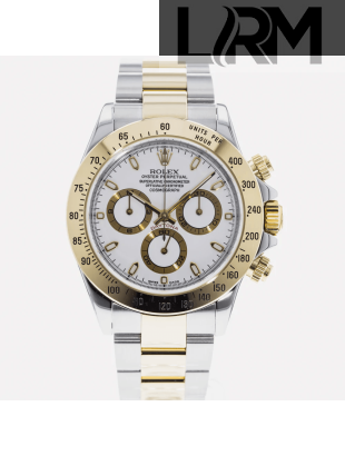 SUPER QUALITY – Rolex Daytona 116523 – Men: Dial Color – White, Bracelet - Yellow Gold Plated, Stainless Steel, Case Size – 40mm, Max. Wrist Size - 7 inches