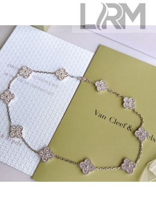 Van Cleef & Arpels Clovers Necklace Silver 2022 031175