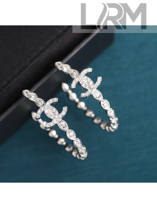 Chanel CC Hoop Earrings Silver 2022 040207