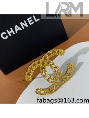 Chanel CC Brooch Gold 2022 040249